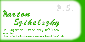 marton szihelszky business card